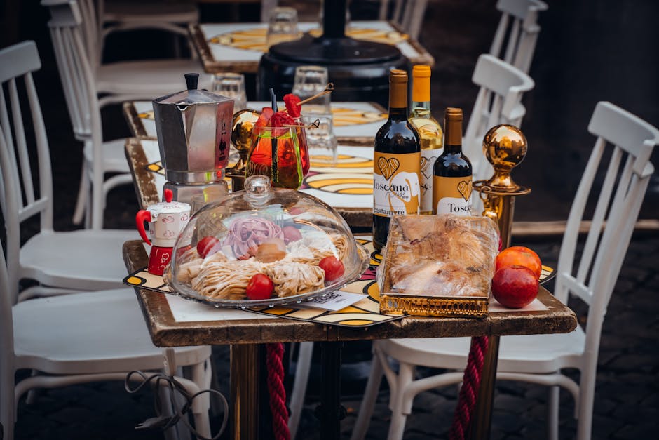 Tavola imbandita in un ristorante italiano tradizionale